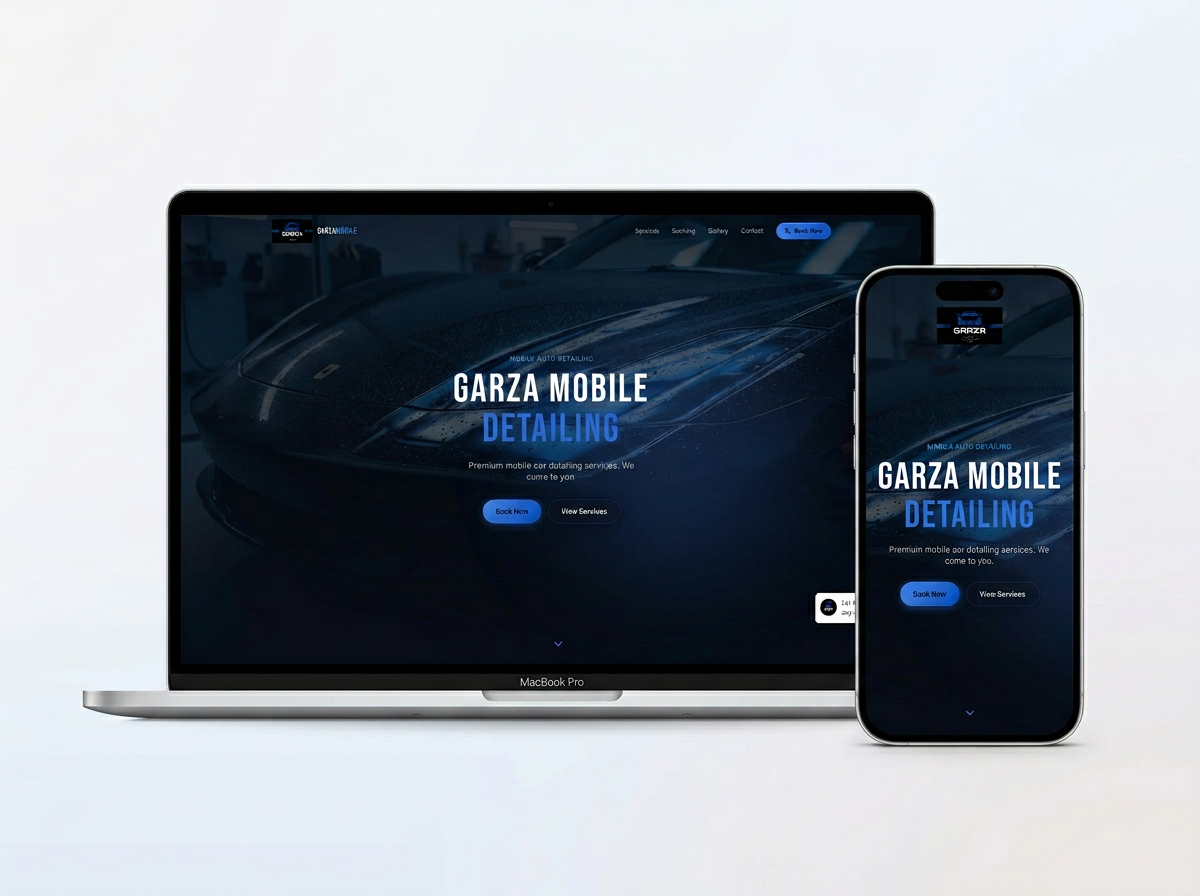 After website example shown on laptop and mobile