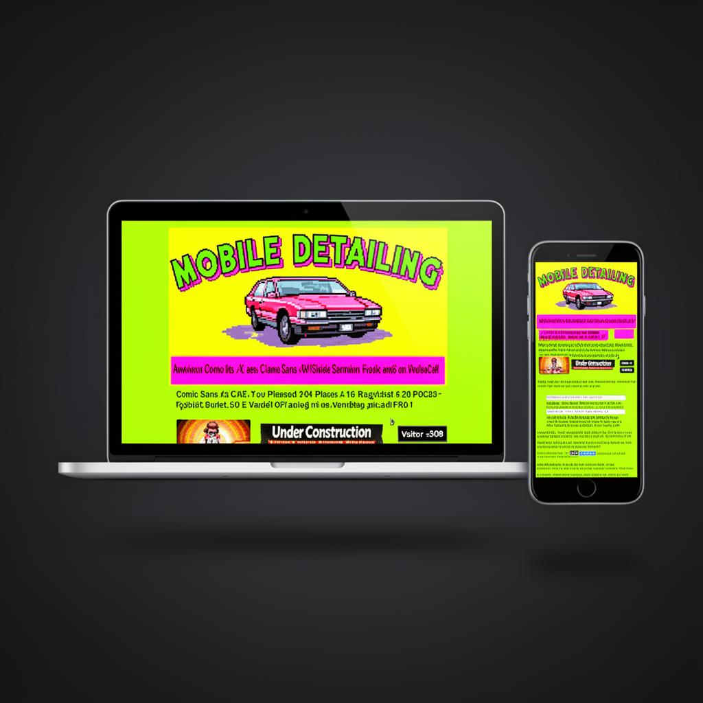 Before website example shown on laptop and mobile